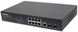 Switch INTELLINET  Administrable Gigabit Ethernet de 8 puertos PoE+ con 2 puertos